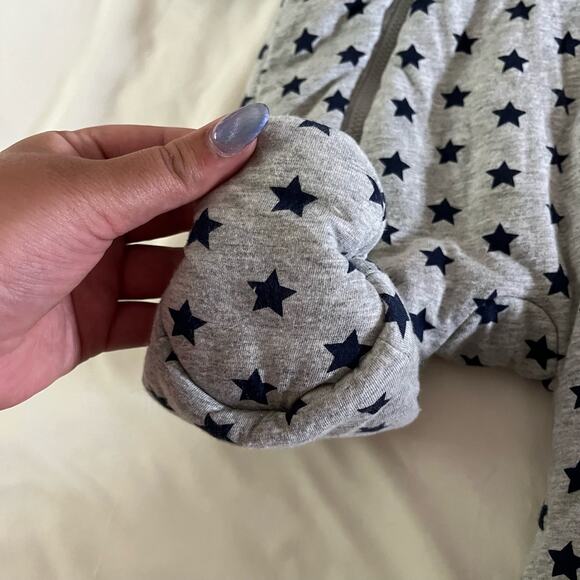 Baby Gap Sherpa Lined Grey Snowsuit Stars Bear Ears 0-3 Months - Picture 4 of 9